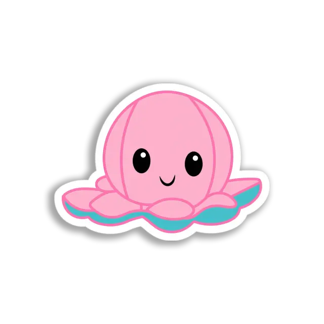 Rosa fröhlicher Oktopus Sticker