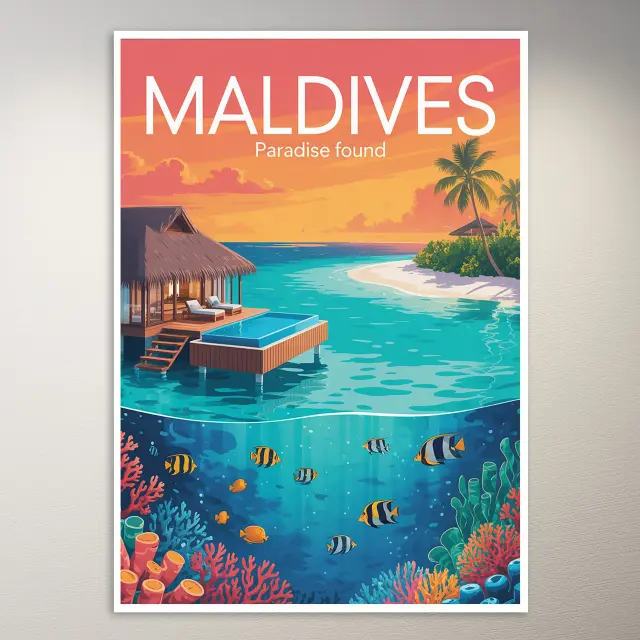 Malediven Reiseposter