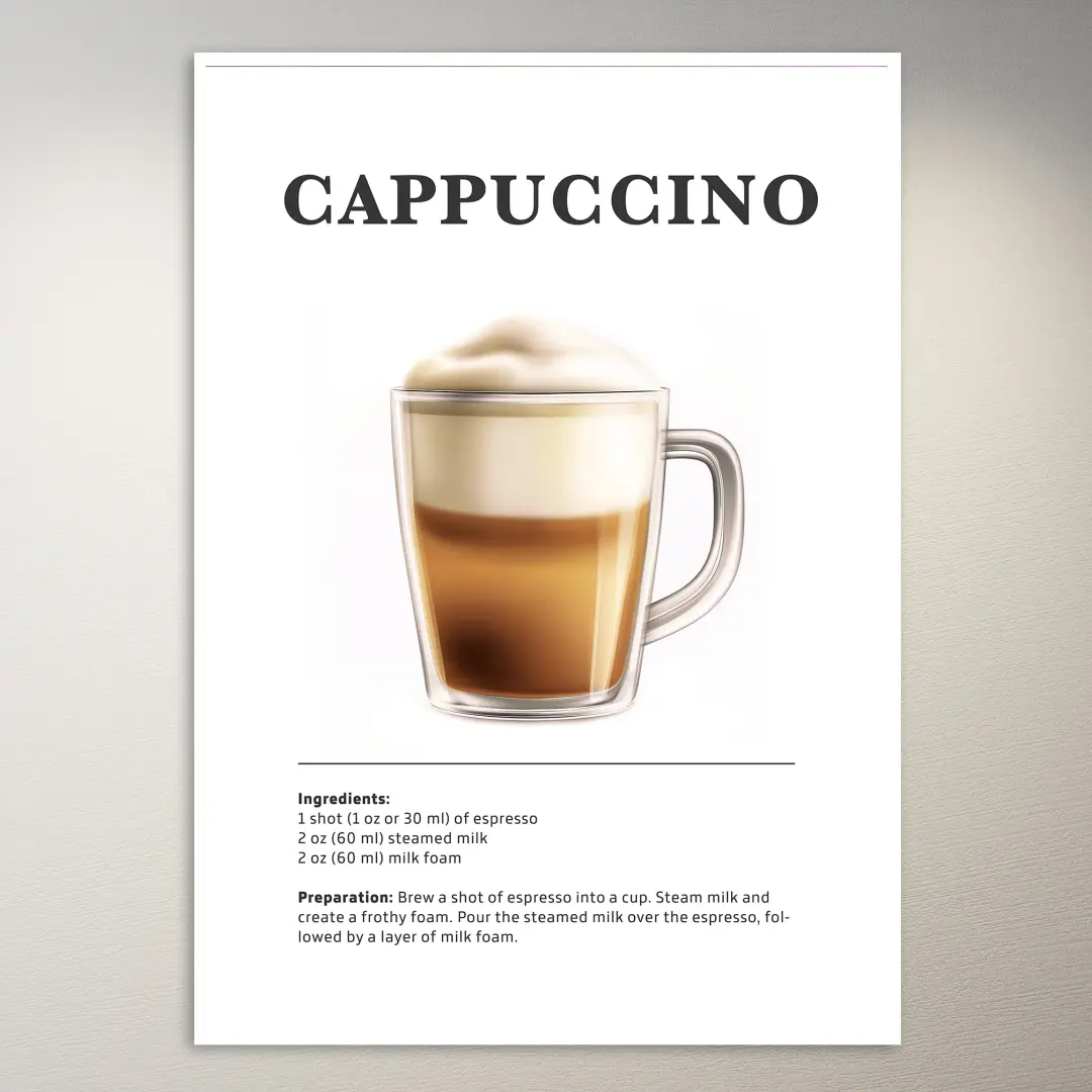 Cappuccino im Glasbecher Poster