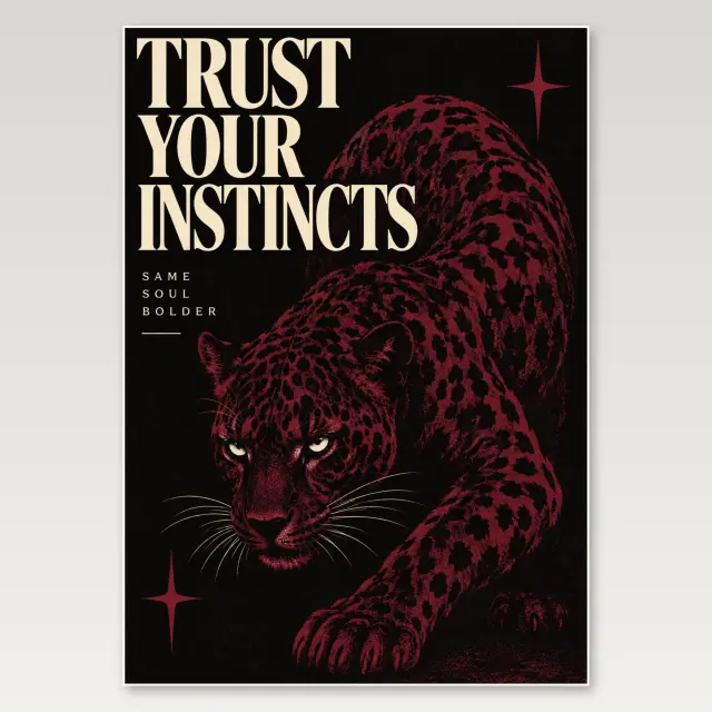 Burgundy Leopard A4 Poster