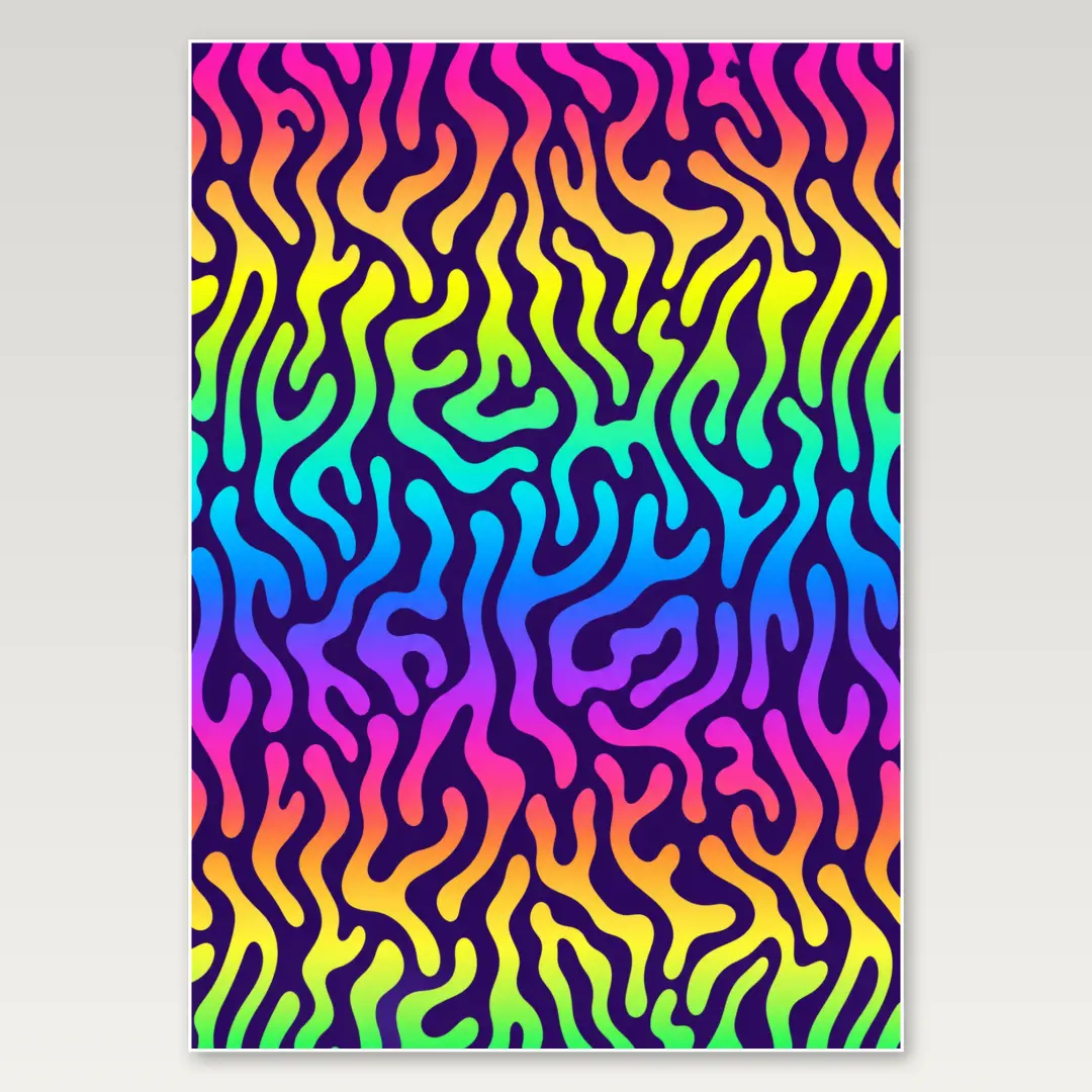 Rainbow Liquid Maze A4 Poster