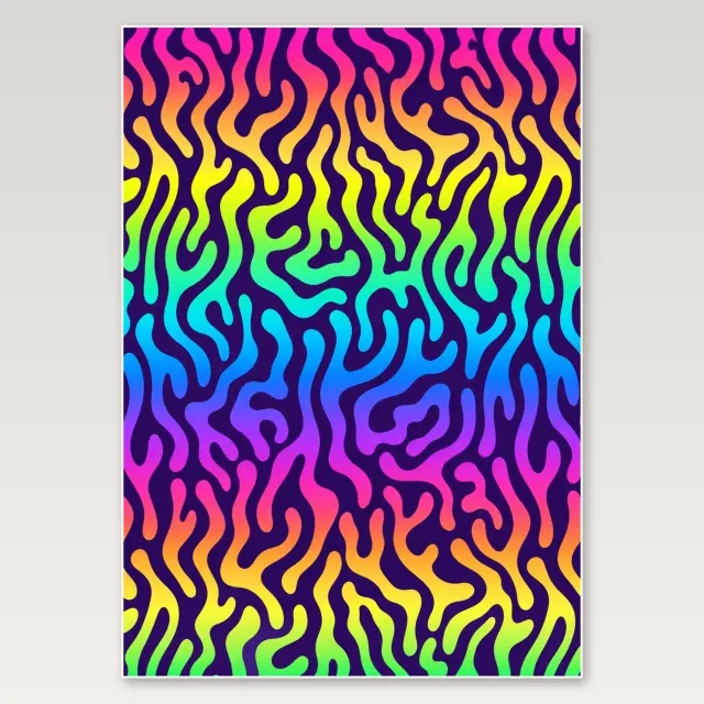 Flüssiges Regenbogen-Labyrinth A4-Poster