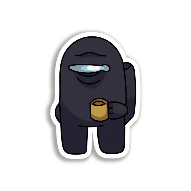 Schwarzer Impostor in der Kaffeepause Sticker