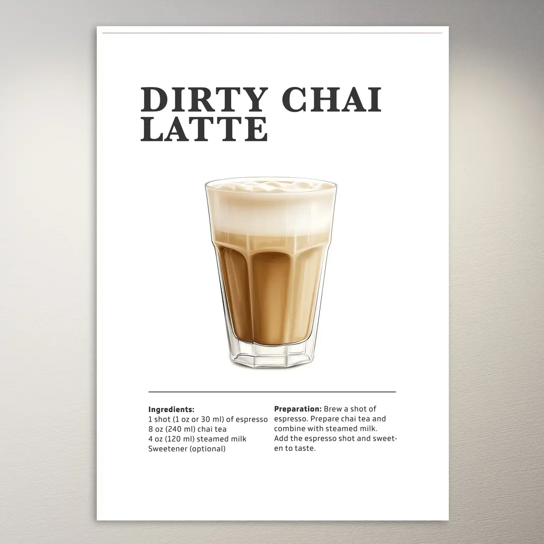 Dirty Chai Latte Drink Poster