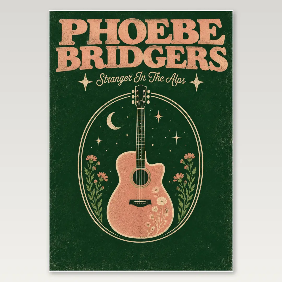 Phoebe Guitar A4 Poster
