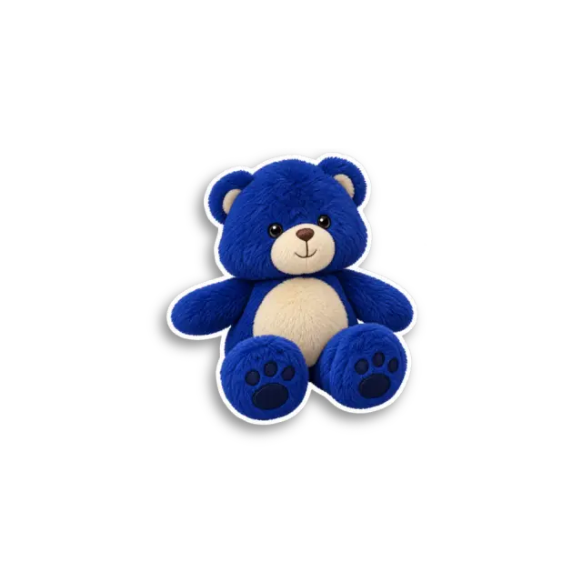 Blue Teddy Bear Sticker