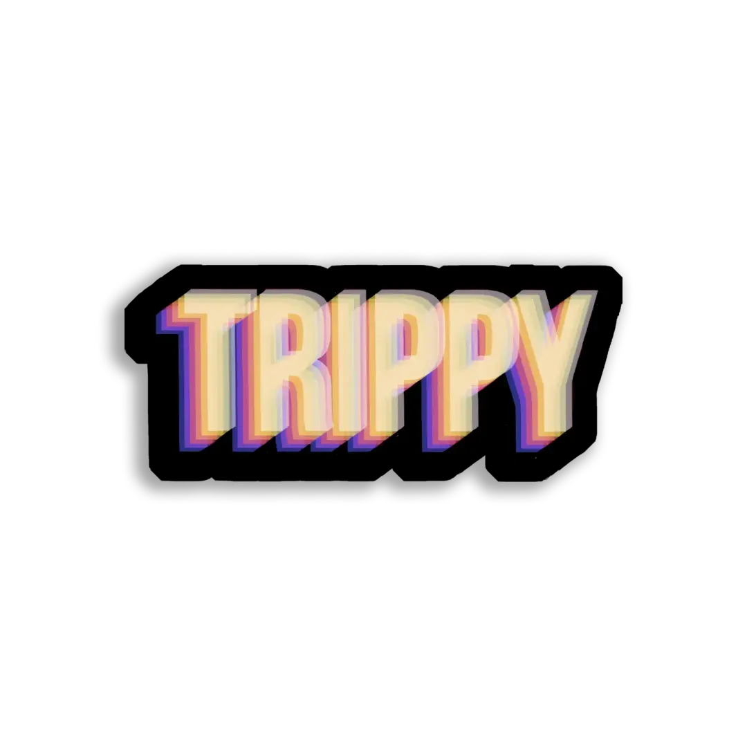 Trippy Sticker in Rainbow Colors Sticker