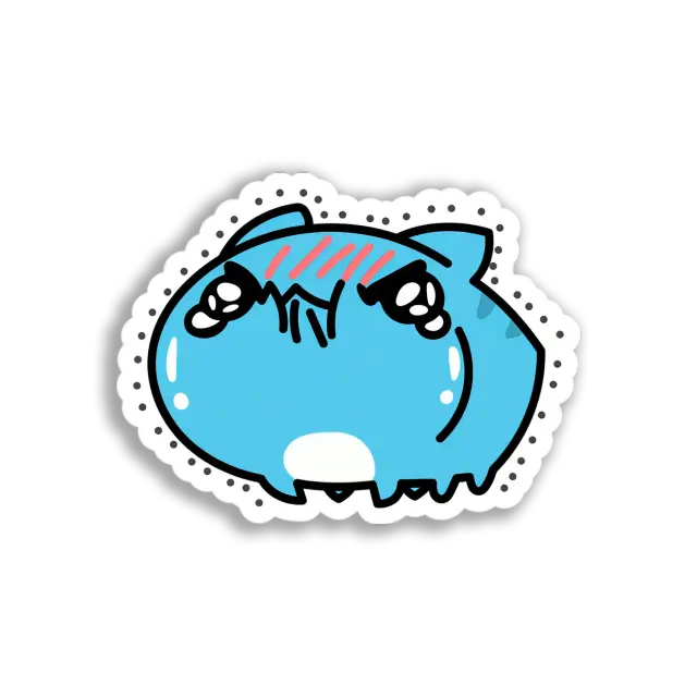 Wütende blaue Katze Sticker