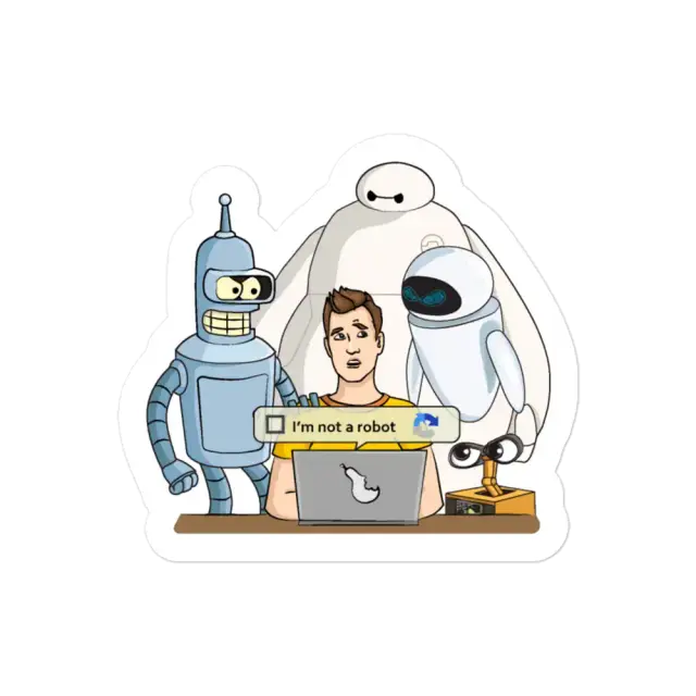 Click I am Not a Robot Captcha Please Sticker