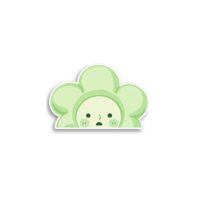 Flower Hood Peeker Sticker