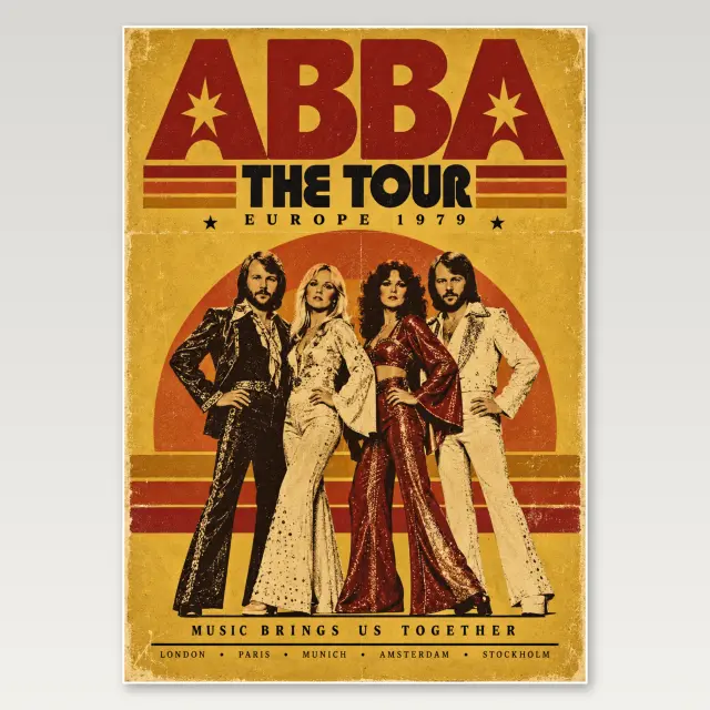 ABBA Oktober-Tour A4-Poster