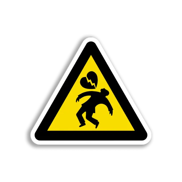 Broken Heart Warning Sticker