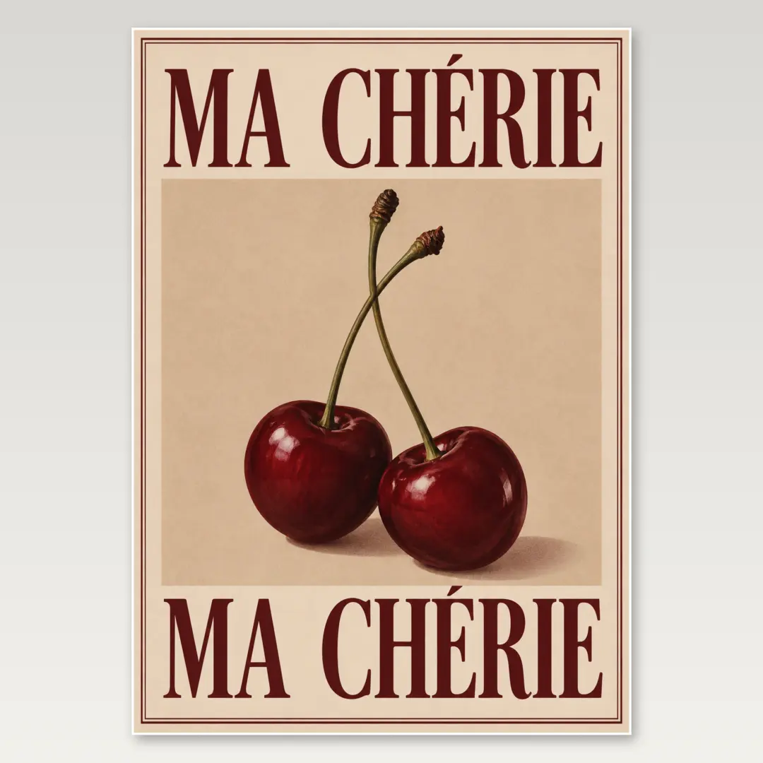 Ma Cherie 雙櫻桃 A4 海報