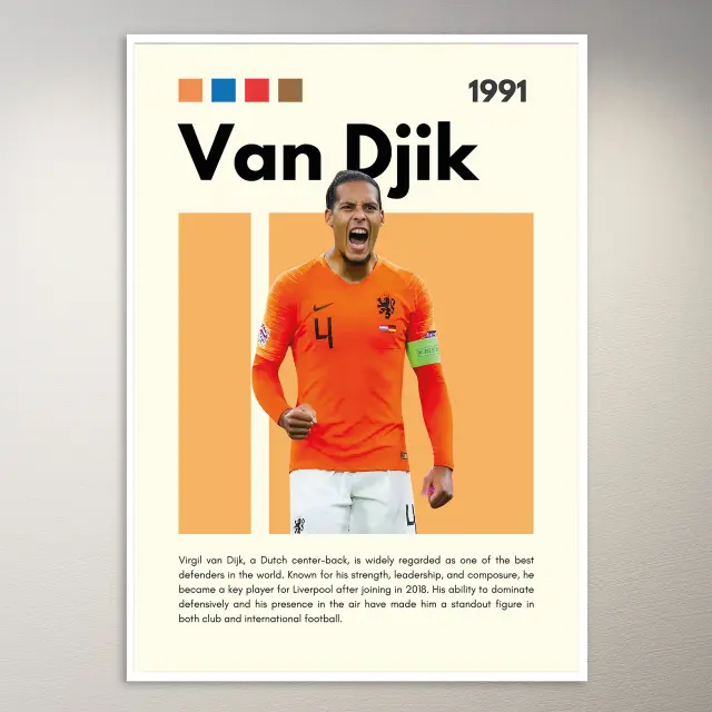 Virgil van Dijk Porträt Poster