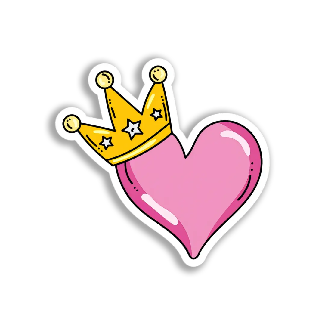 Crown Heart Sticker