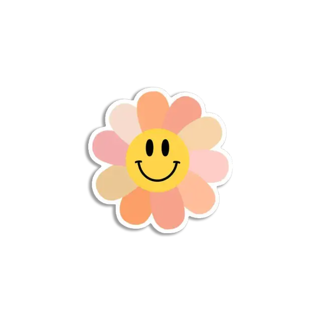 Boho Smiley-Blume Sticker