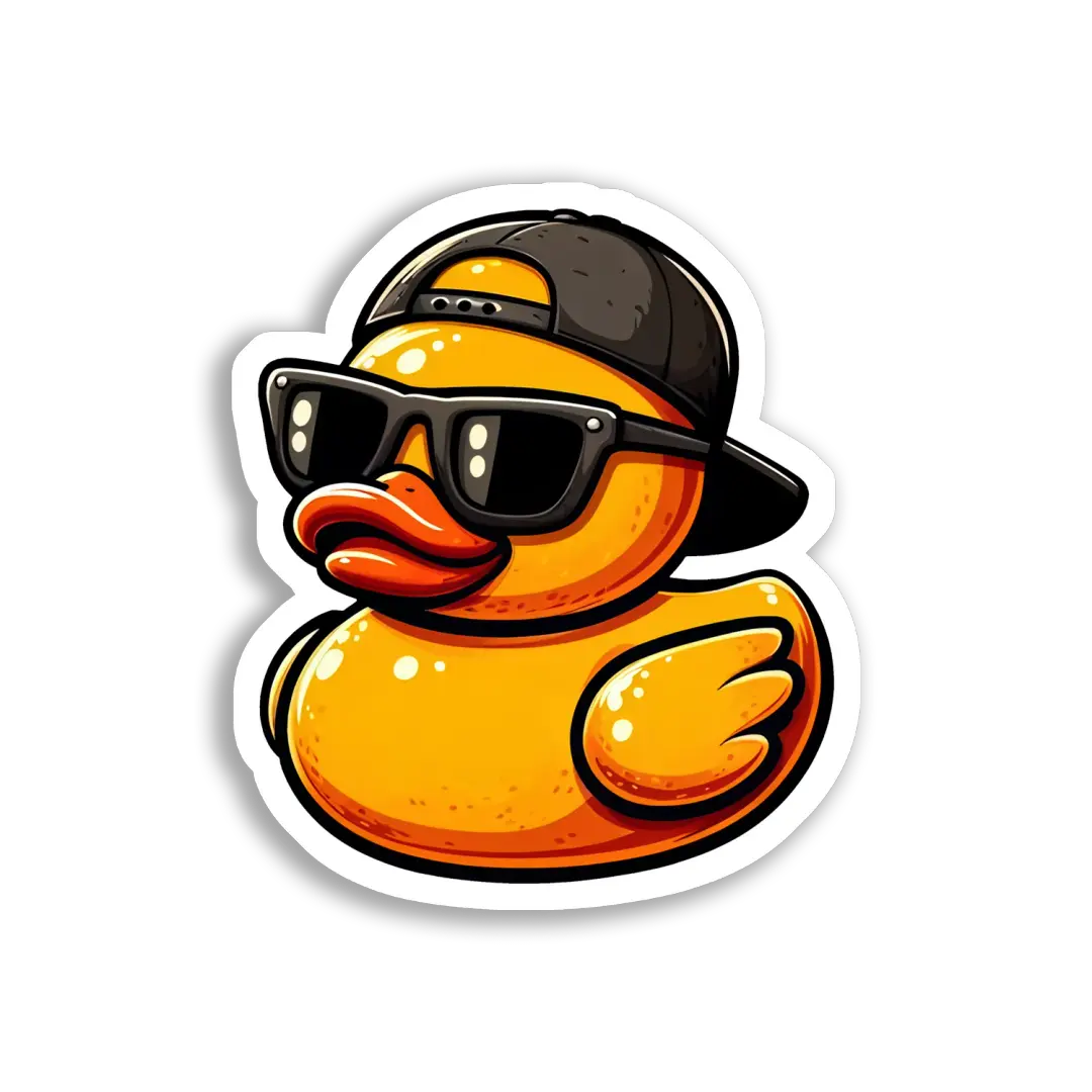 Cool Rubber Duck With Sunglasses Sticker