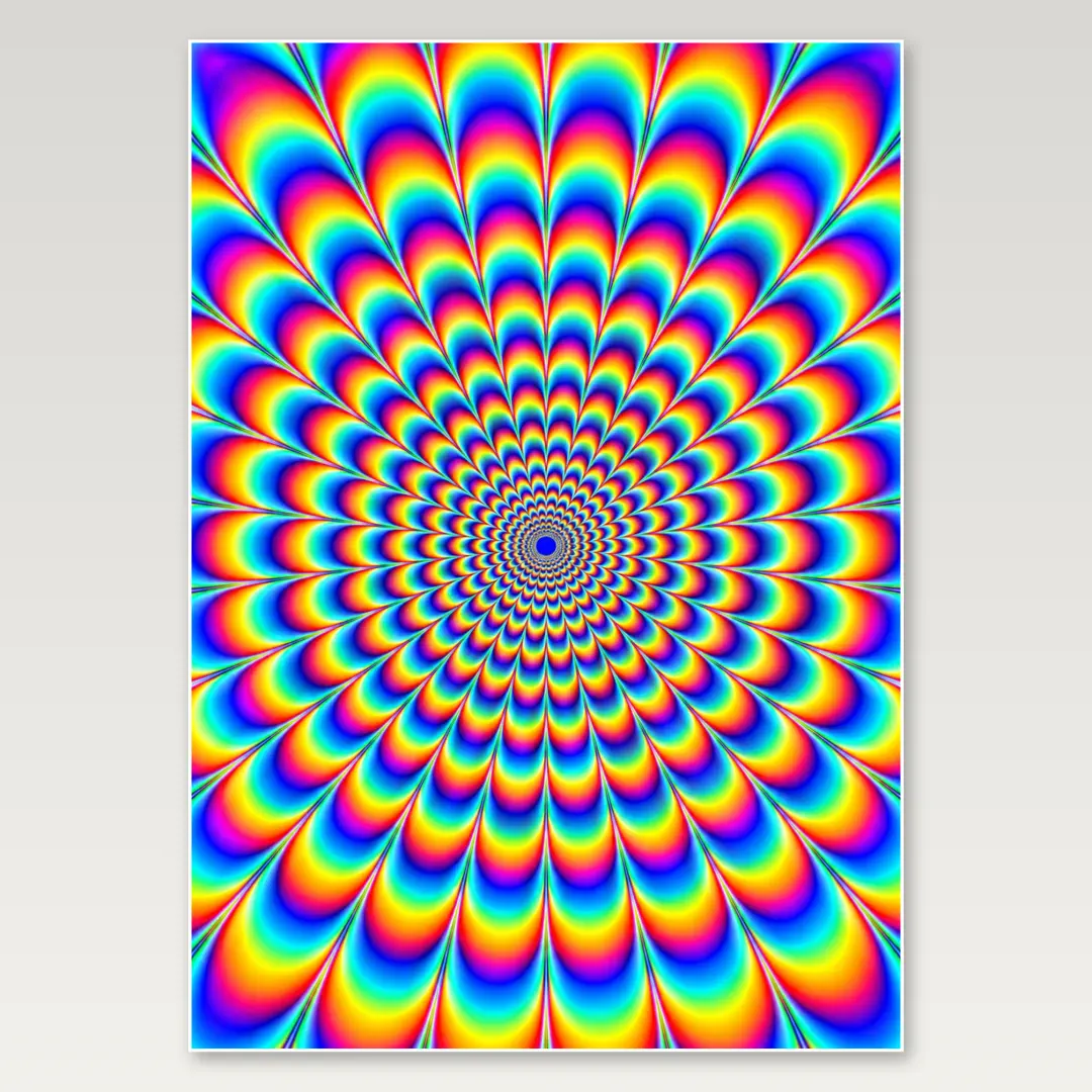 Rainbow Geometric Mandala A4 Poster