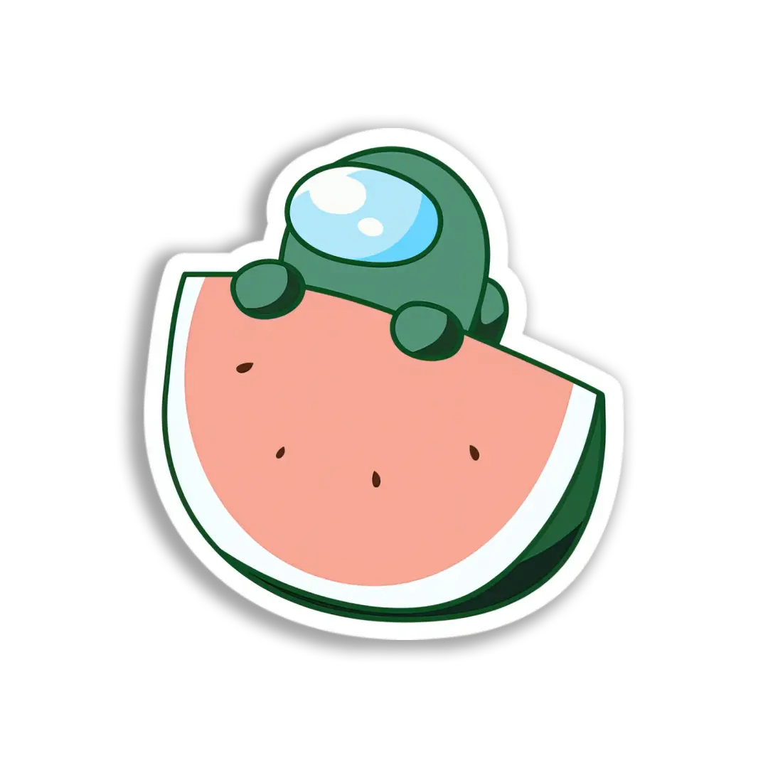 Among Us Watermelon Slice Sticker