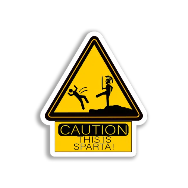 Spartaner-Tritt Warn-Sticker