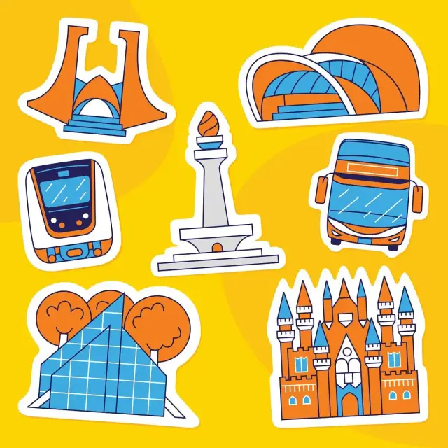 Pegatinas de la ciudad de Jakarta