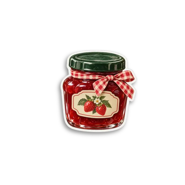 Red Jar Label Sticker