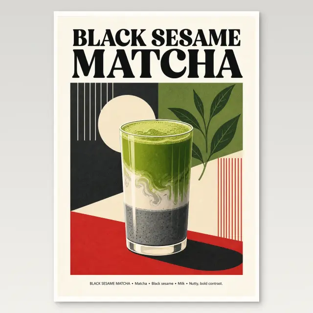 Schwarzsesam-Matcha-Poster