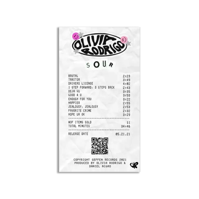Olivia Rodrigo Receipt Sticker