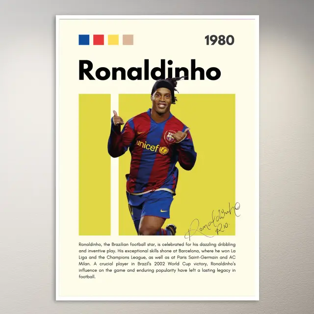 Ronaldinho Fußball-Ikone Poster