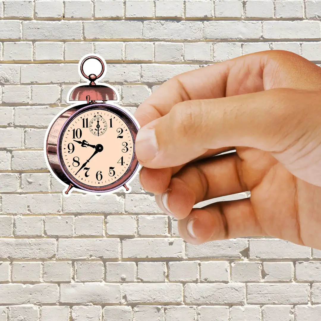 Vintage Alarm Clock Aesthetic Journal Sticker