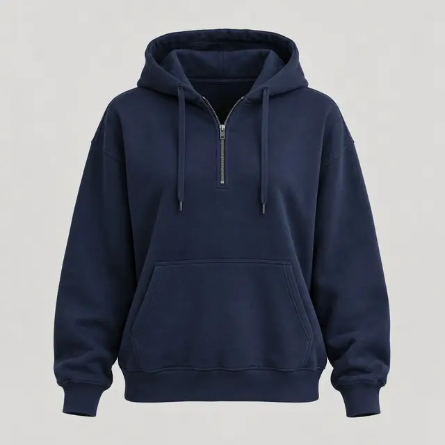 Junk Boat Half-Zip Hoodie in Navy