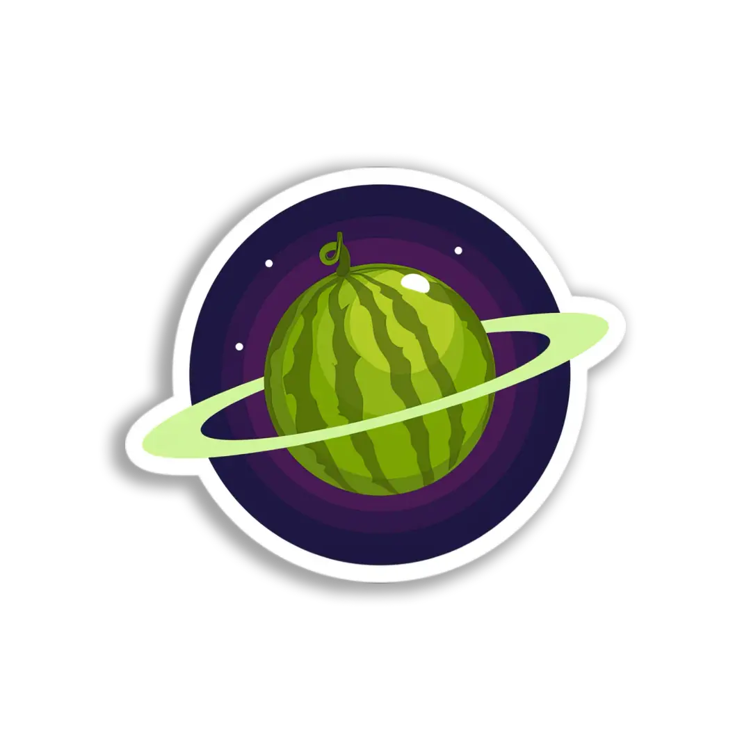 Wassermelonen-Planetenkugel Sticker