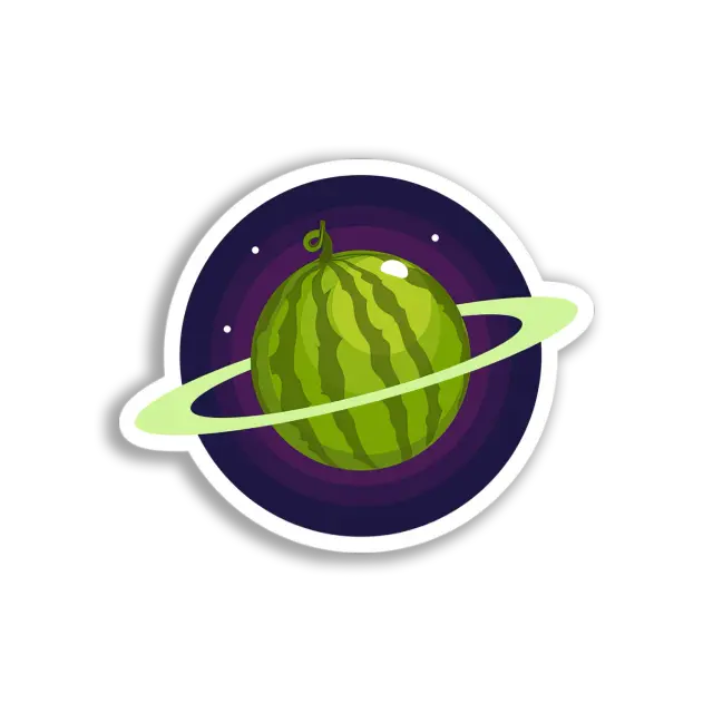 Wassermelonen-Planetenkugel Sticker