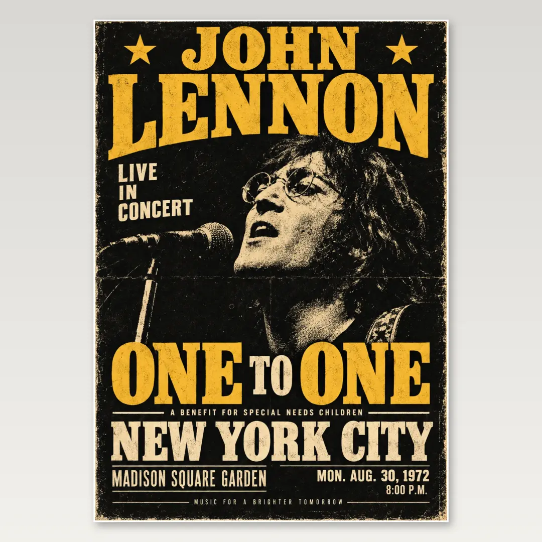 John Lennon 1974 New York A4 Poster