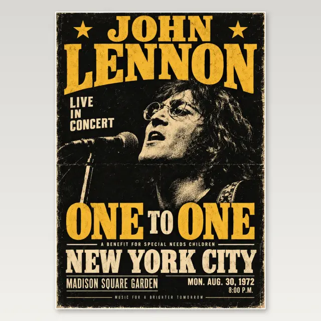 John Lennon 1974 New York A4-Poster