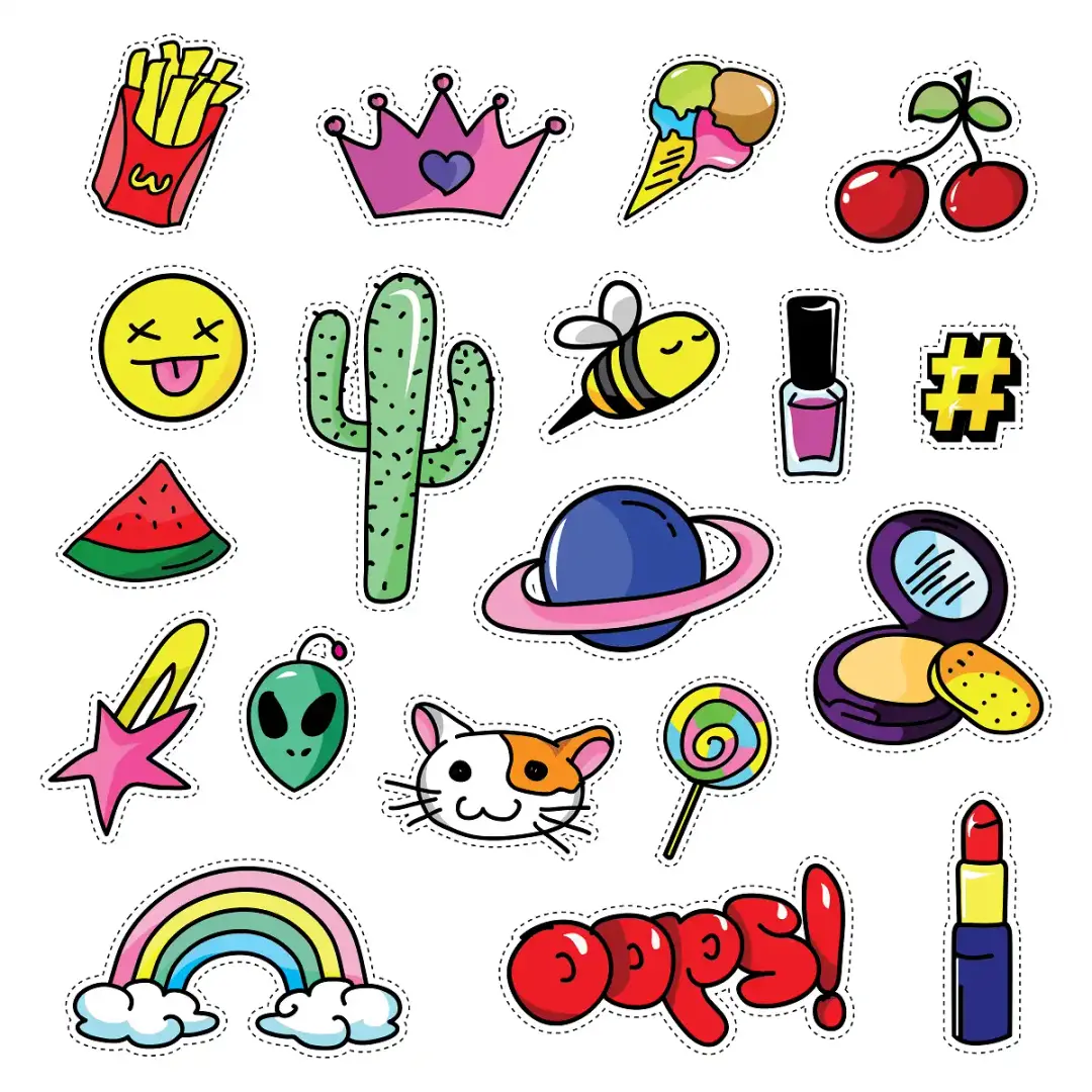 Mädchen-Mode-Aufnäher-Sticker