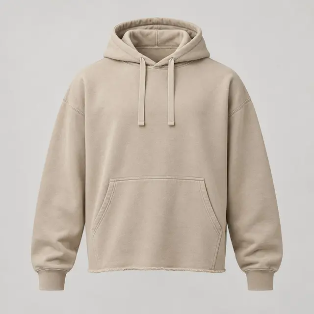Rooftop Cropped Hem Hoodie in Sand