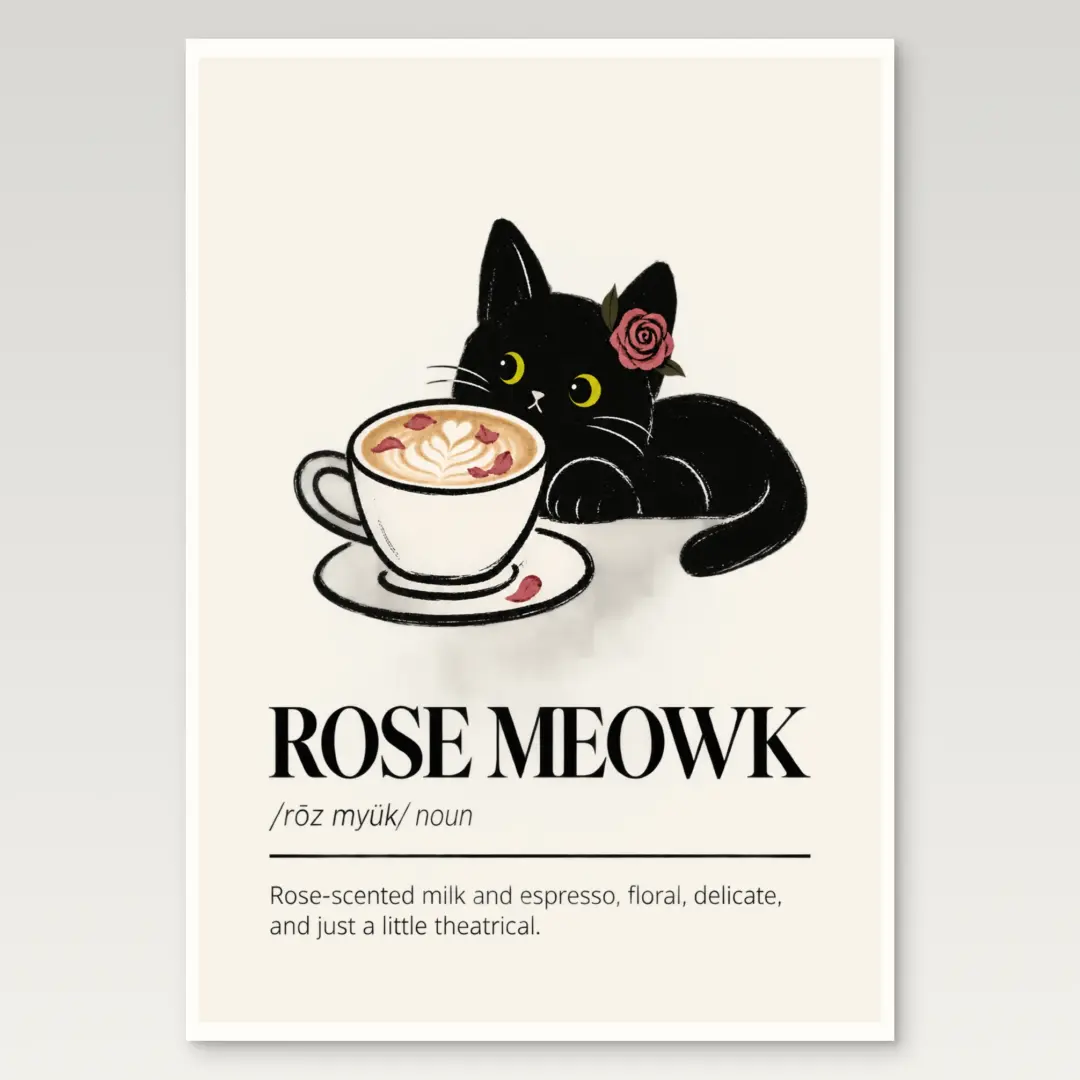 Rose Meowk Poster