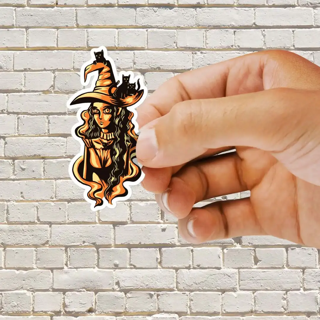 Hexe und Katzen Sticker