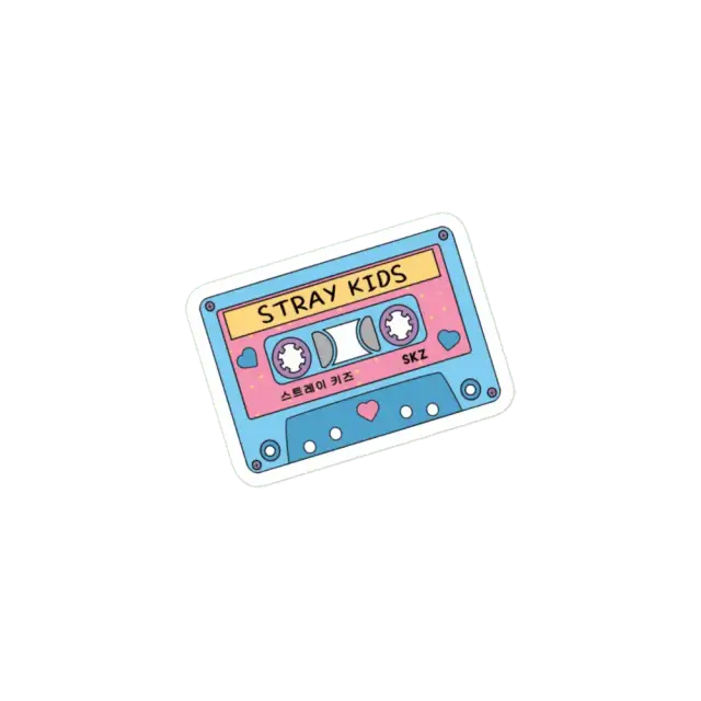 STRAY KIDS niedliche Retro-Pastell-Kassette Blau Pink Sticker