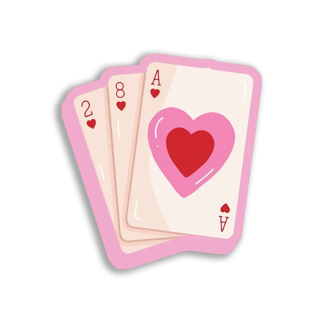Herz-Ass-Spielkarten Sticker
