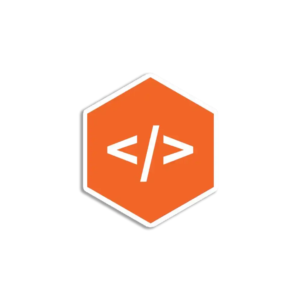 HTML White Hexagon Sticker