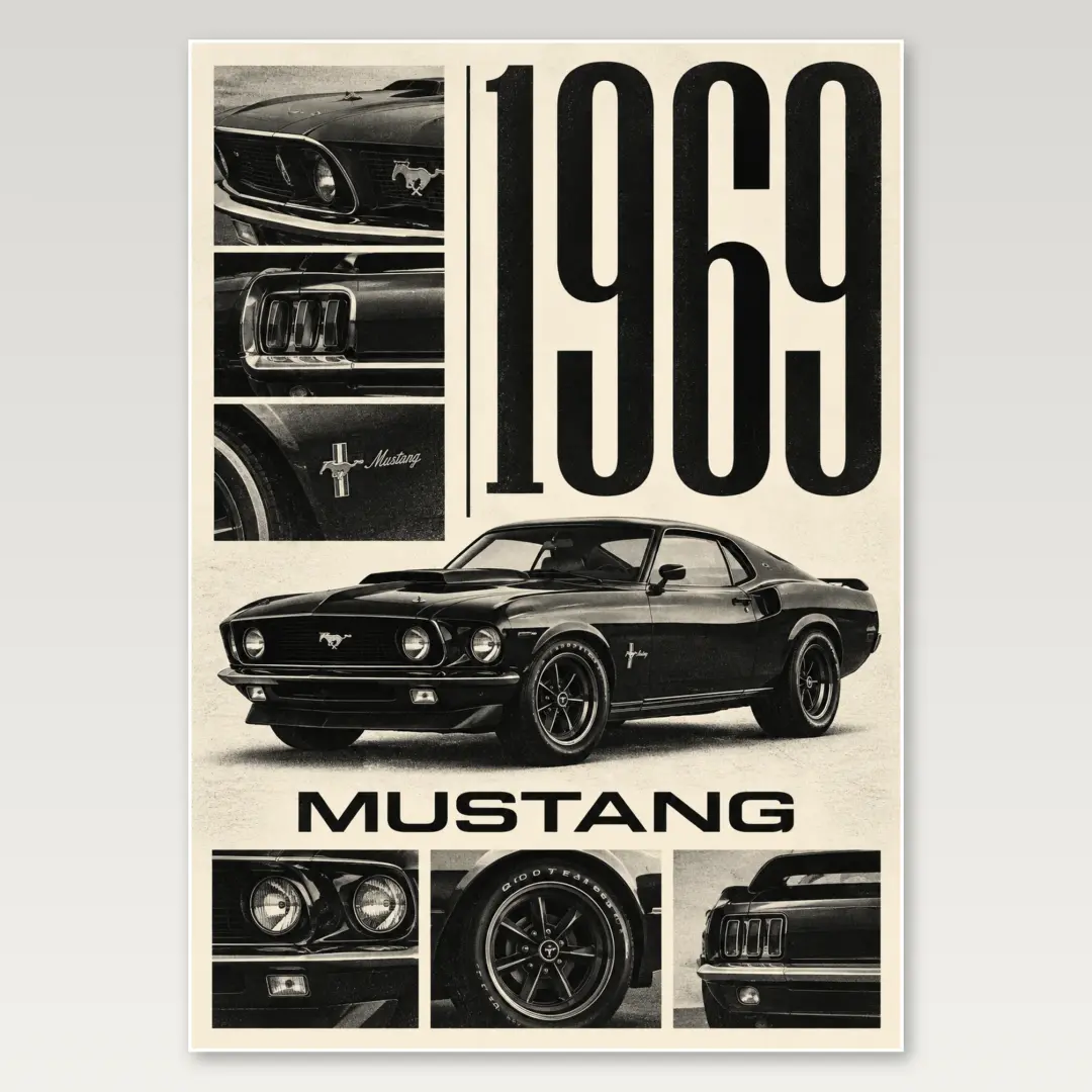 Mustang 1969 A4 Poster