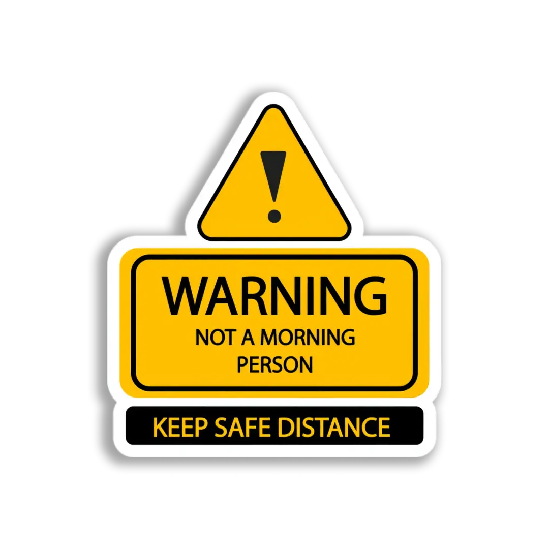 Morgenmensch Warn-Sticker