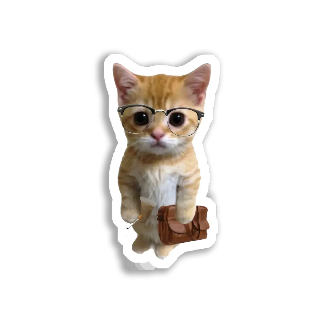 Kultivierte Mieze mit Eiskaffee Sticker