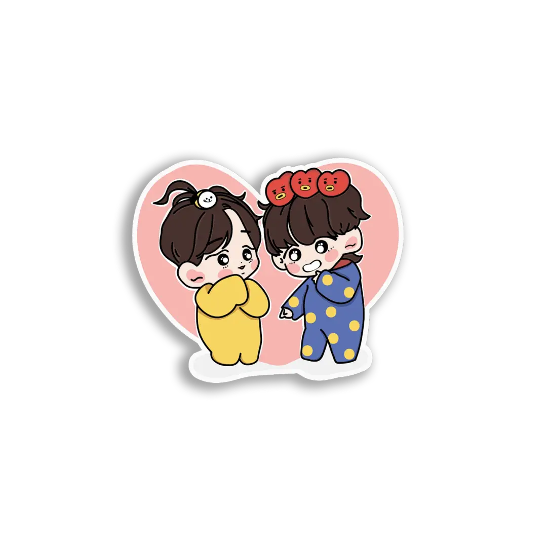 Adorable Chibi Couple Sticker