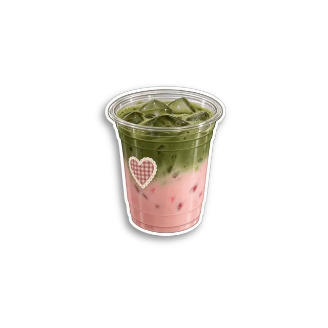 Iced Strawberry Matcha Sticker