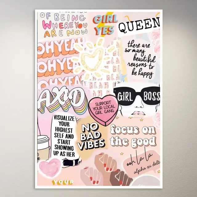 Pink Pastel Aesthetic Moodboard Poster