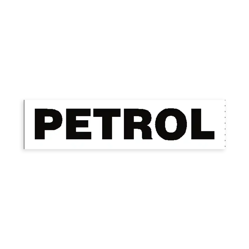 Petrol Fuel Sign Sticker White
