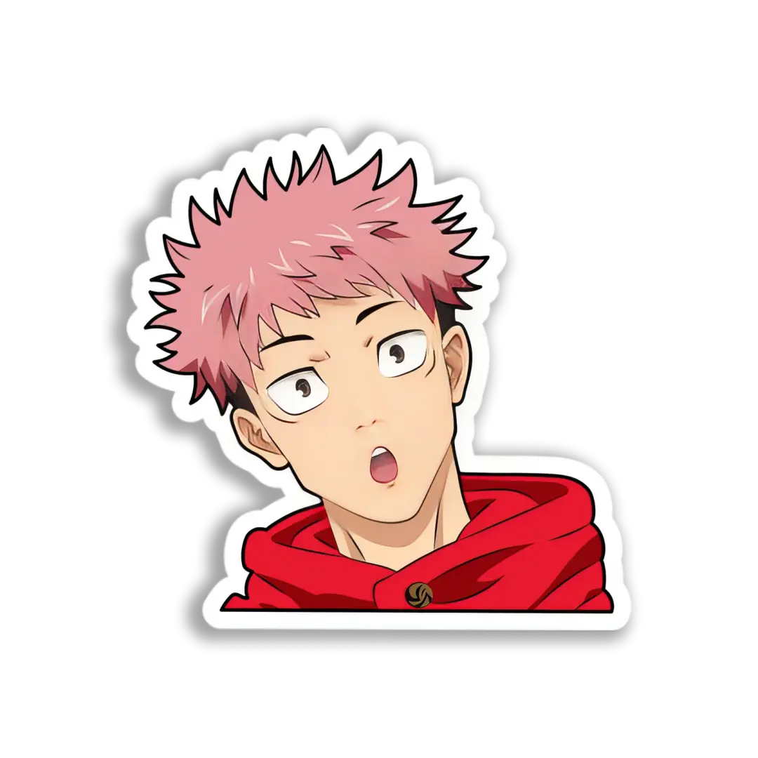 驚訝的動漫男孩貼紙